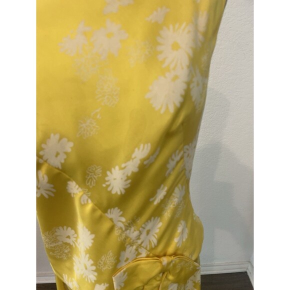 Bonwit Teller Yellow Floral Print Silk Dress Vintage 1950's - Picture 5 of 5